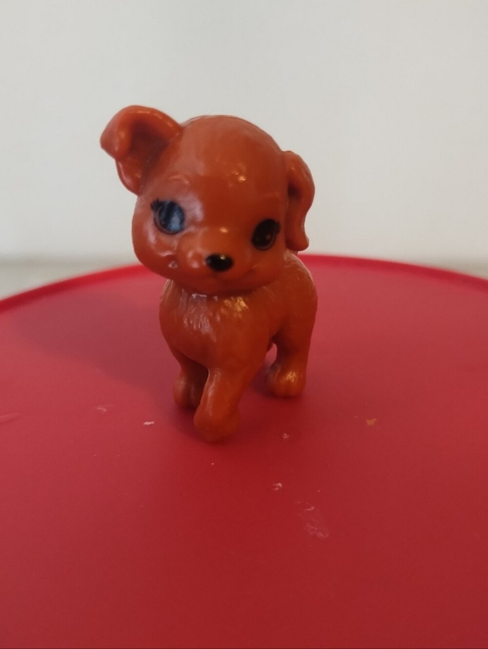 Small brown plastic dog toy figurinePET Standing Brown PUPPY Dog